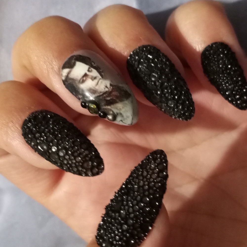 Sweeney Todd Gothic bubble effect halloween luxury Press On Nails